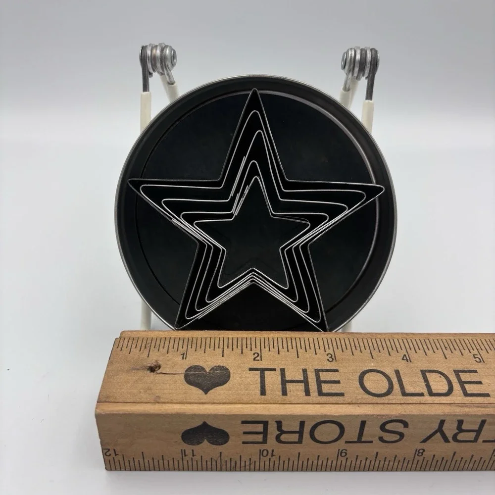 Fox Run Craftsmen Stainless Steel Cookie Cutters, Stars, 5 Piece Set Vintage USA
